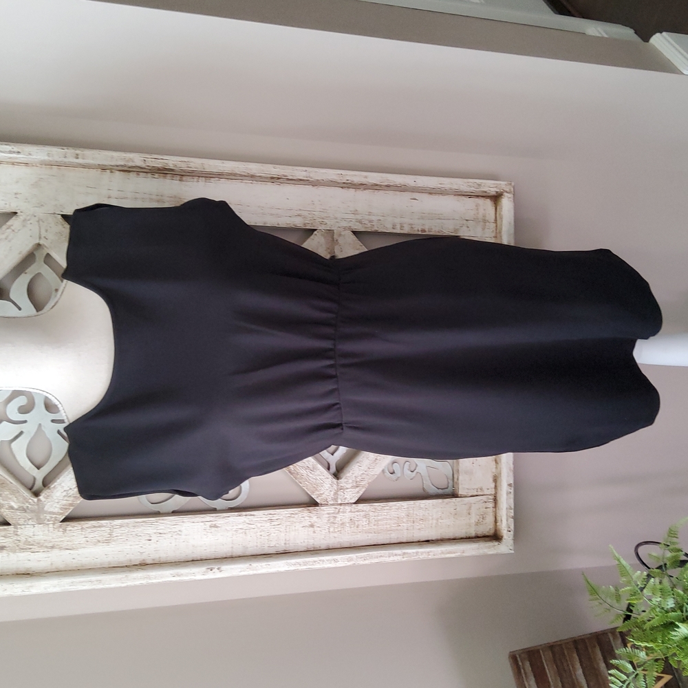 New Black V Back Dress